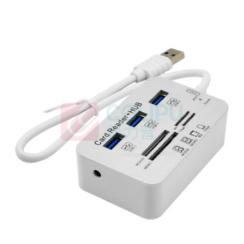 酷比客 L-CUBIC USB3.0集线器 LCHC20WH 3口 (白色) 带读卡器
