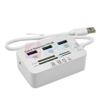 酷比客 L-CUBIC USB3.0集线器 LCHC20WH 3口 (白色) 带读卡器