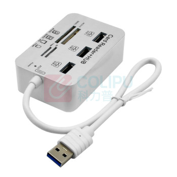 酷比客 L-CUBIC USB3.0集线器 LCHC20WH 3口 (白色) 带读卡器