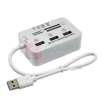 酷比客 L-CUBIC USB3.0集线器 LCHC20WH 3口 (白色) 带读卡器