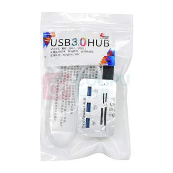 酷比客 L-CUBIC USB3.0集线器 LCHC20WH 3口 (白色) 带读卡器