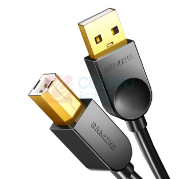 山泽 SAMZHE 打印机数据线 USB2.0方口连接线 公对公 AM/BM SD-20C 2米