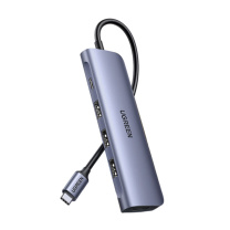 绿联 UGREEN Type-C五合一多功能转换器 50209 CM136 HDMI+USB+ PD (深空灰)