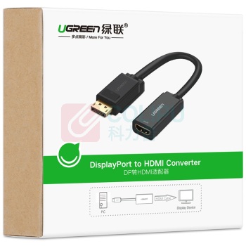 绿联 UGREEN DP转HDMI转接头 40363 MM137 4K 高清DP转换器 DisplayPort转hdmi公对母转接线