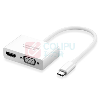绿联 UGREEN Type-C转HDMI/VGA转换器 30843 MM123 USB-C扩展适配器转接头数据线 苹果MacBook华为Mate10接投影仪显示器
