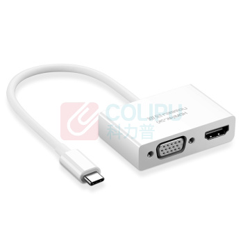 绿联 UGREEN Type-C转HDMI/VGA转换器 30843 MM123 USB-C扩展适配器转接头数据线 苹果MacBook华为Mate10接投影仪显示器