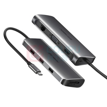 绿联 UGREEN Type-C转HDMI/VGA转换器 40873 CM179 USB-C扩展PD充电转接头数据线 USB3.0