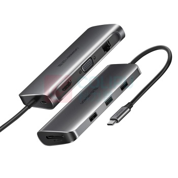 绿联 UGREEN Type-C转HDMI/VGA转换器 40873 CM179 USB-C扩展PD充电转接头数据线 USB3.0