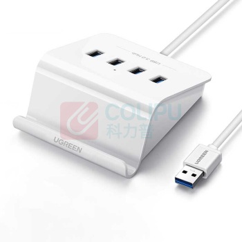 绿联 UGREEN USB 3.0HUB四口集线器 40441 CR109 1.5米 (白色) 带供电口