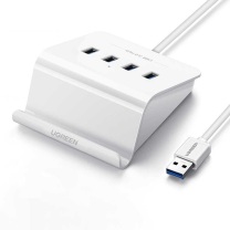 绿联 UGREEN USB 3.0HUB四口集线器 40441 CR109 1.5米 (白色) 带供电口
