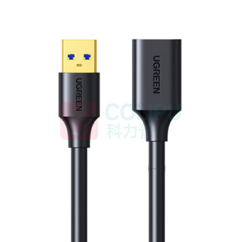 绿联 UGREEN USB3.0延长线 电脑U盘鼠标键盘打印机充电器加长线 30127 US129 3米 (黑色) 公对母