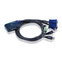 ATEN 宏正 KVM切换器2口VGA音视频切屏器 CS62US 2进1出 2端口USB