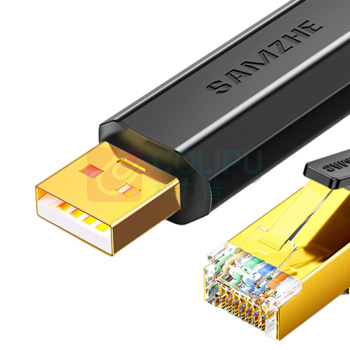 山泽 SAMZHE Console调试线 UR04 USB转RJ45控制线 3米