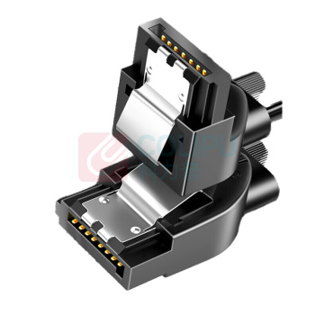 山泽 SAMZHE SATA3.0硬盘数据线 固态机械硬盘数据连接线 WDZ05 弯头0.5米