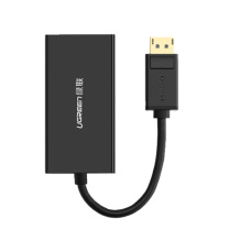 绿联 UGREEN 三合一转换器 20420 DP110 DP转HDMI/VGA/DVI 4K高清 黑
