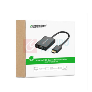 绿联 UGREEN HDMI转VGA母转换线 带音频 40233 MM102 分辨率:1920*1080 (黑色)