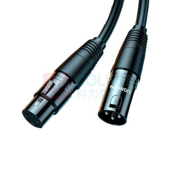 绿联 UGREEN 卡侬公对母话筒音频延长线 20711 AV130 3米 (黑色)