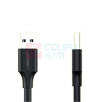 绿联 UGREEN USB2.0数据线 公对公 30136 US102 3米 (黑色)