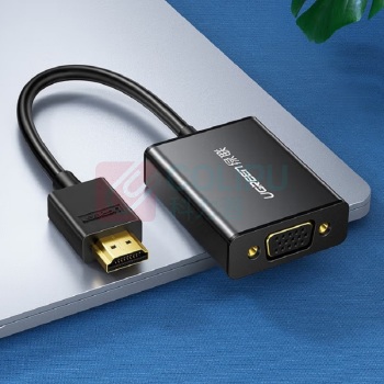 绿联 UGREEN HDMI转VGA线转换器 50288 (黑色) 带音频 供电口