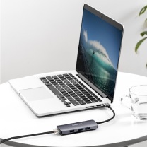 联想 LENOVO USB3.0扩展坞转千兆网口转RJ45有线网卡转接头笔记本电脑USB分线器 小新拯救者拓展坞转换器 F1-U03 100*43*14.8mm 