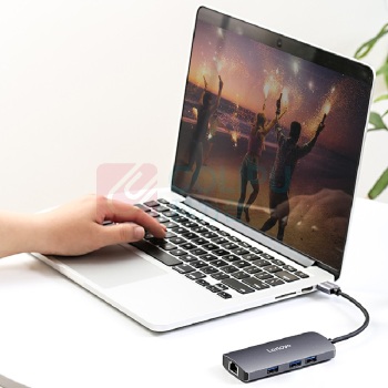 联想 LENOVO USB3.0扩展坞转千兆网口转RJ45有线网卡转接头笔记本电脑USB分线器 小新拯救者拓展坞转换器 F1-U03 100*43*14.8mm 