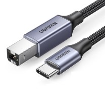 绿联 UGREEN Type-C高速打印机线 USB-C方口接头打印数据线 适用惠普HP佳能爱普生打印机连接线 80806 US370 1.5米