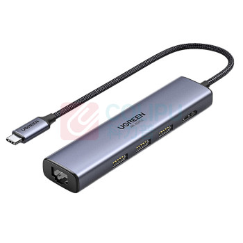 绿联 UGREEN Type-C转HDMI+千兆网卡 3口USB分线器 20934 CM475