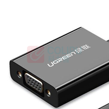绿联 UGREEN HDMI转VGA线转换器 50288 CM157 带音频口 带供电口 (黑色)