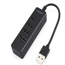 飞利浦 PHILIPS USB分线器 高速一拖四多接口 扩展鼠标键盘U盘
