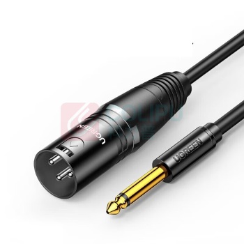 绿联 UGREEN 6.35mm转卡侬头公对公话筒音频线 15241 AV206 2米