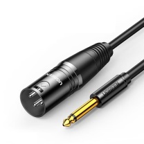 绿联 UGREEN 6.35mm转卡侬头公对公话筒音频线 15240 AV206 1米