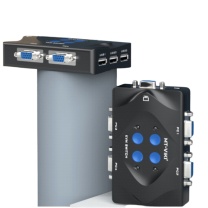 迈拓维矩 MTVIKI VGA KVM切换器 4口 usb线控桌面开关切换 4进1出 MT-401-KM