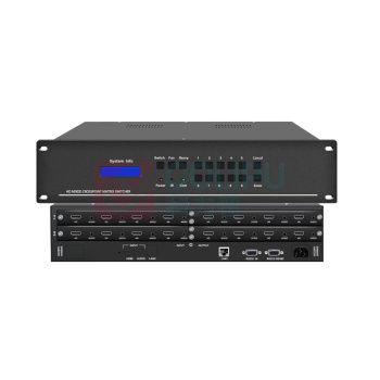 宏视道 HOSODO 高清视频矩阵插卡式无缝混合矩阵切换器 HSD-AV-HDVI-08W 内置7寸彩色触摸屏
