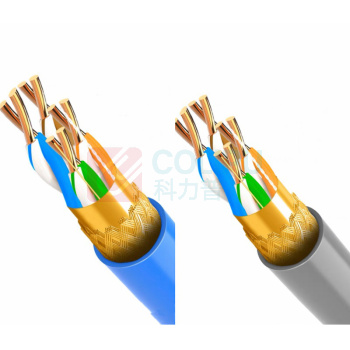 安普正泰 超五类双屏蔽纯无氧铜芯工程级百兆网线 SFTP CAT 5e 0.51mm (蓝/灰) 颜色随机发货指定请备注