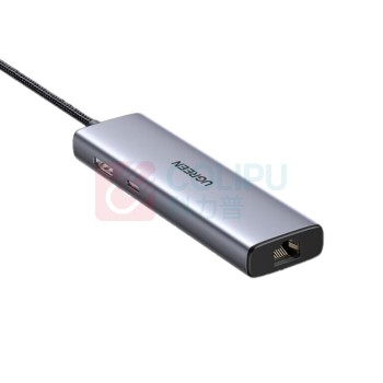 绿联 UGREEN Type-C扩展坞 15598 6合1 USB3.0*3+HDMI+PD100W 转千兆网口