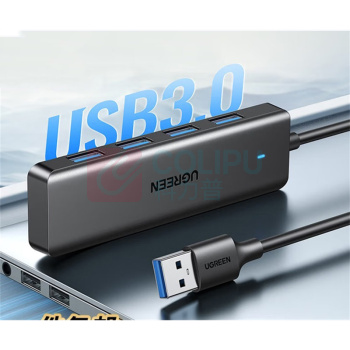 绿联 UGREEN USB3.0分线器HUB集线器 35574 1米 TypeC3.0转USB3.0*4拓展坞延长线