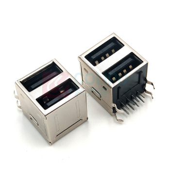 创艺鼎 USB插座 CYD-USB-K-9 DC12V/0.1A USB接头2个/包 双层全包USB插座A母