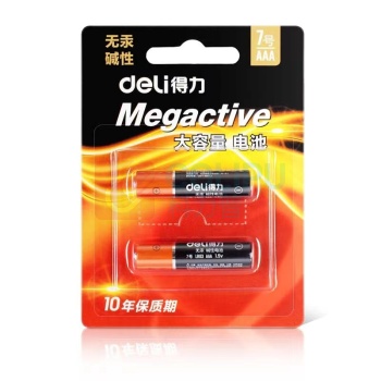 得力 碱性电池 遥控鼠标干电池 18504 7号 2粒/卡 20卡装/组 