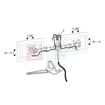 乐歌 LOCTEK 双屏显示器支架 D2D 10-30英寸适用 (黑色)