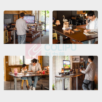 乐歌 LOCTEK 电动升降桌 E5-N/1.4m黑腿 1.4*0.7M (黑胡桃色) 桌板带插排,含安装