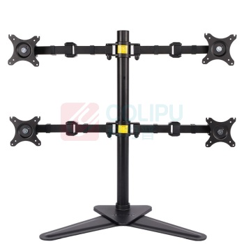 乐歌 LOCTEK 四屏显示器支架 D2Q 每屏承重10kg/10-30英寸适用 (黑色) 不含安装