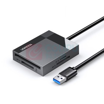 绿联 UGREEN 读卡器 30335 CR125 支持SD/TF/CF USB3.0 多卡多读 1米 (黑)