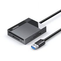 绿联 UGREEN 读卡器 30335 CR125 支持SD/TF/CF USB3.0 多卡多读 1米 (黑)