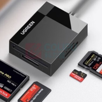 绿联 UGREEN 读卡器 30335 CR125 支持SD/TF/CF USB3.0 多卡多读 1米 (黑)