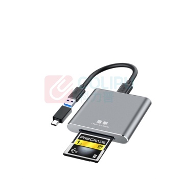 雷掣 CFast2.0卡读卡器 电脑手机otg两用适用于D4/D5/D6单反相机D850工业级工控机床