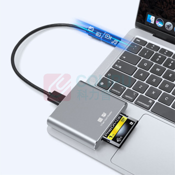 雷掣 CFast2.0卡读卡器 电脑手机otg两用适用于D4/D5/D6单反相机D850工业级工控机床