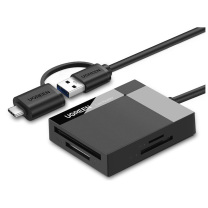 绿联 UGREEN 读卡器多合一 40755 CR125 USB3.0 Type-C OTG 支持SD/TF/CF/MS 多卡多读 40755
