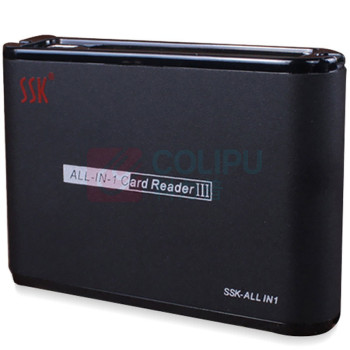 飚王 SSK 读卡器 SCRM025 USB 2.0 支持TF/SD/CF/MS/XD/M2手机相机卡 (黑色)