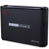 飚王 SSK 读卡器 SCRM025 USB 2.0 支持TF/SD/CF/MS/XD/M2手机相机卡 (黑色)
