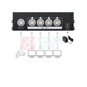 迈拓维矩 MTVIKI 视频分配器 MT-SD104 (黑色) 材质:金属 规格:132×85×40mm